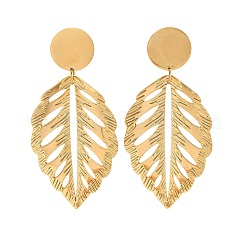 304 Stainless Steel Dangle Stud Earrings for Women&nbsp;EJEW-U054-02G