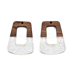 Epoxy Resin & Walnut Wood Pendants&nbsp;RESI-T057-13A
