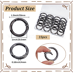 15Pcs Zinc Alloy Spring Gate Rings&nbsp;FIND-BBC0005-01B-B