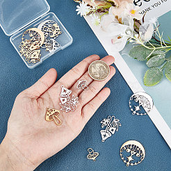 16Pcs 8 Style 201 & 304 Stainless Steel Pendants&nbsp;STAS-SC0004-21