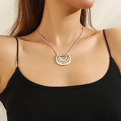 Alloy Layered Half Round Pendant Necklaces&nbsp;FS-WGC51BC-01