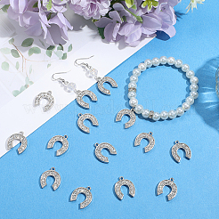 40Pcs Alloy Rhinestone Pendants&nbsp;ALRI-SC0001-58P