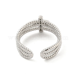 Brass Micro Pave Cubic Zirconia Open Cuff Rings&nbsp;LS-RJEW-H225-04P
