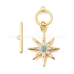 Brass Pave Cubic Zirconia Toggle Clasps&nbsp;KK-N289-09G
