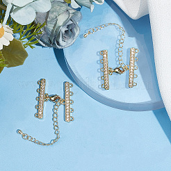 4 Sets 2 Colors Brass Micro Pave Cubic Zirconia Chain Extender&nbsp;ZIRC-BBC0023-64