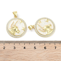 Brass Micro Pave Clear Cubic Zirconia Pendants&nbsp;KK-L213-010G-08