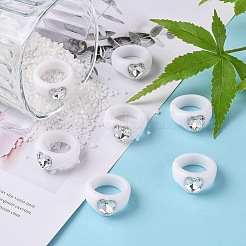 Opaque Acrylic Finger Rings&nbsp;RJEW-Q162-001F
