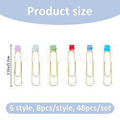 48Pcs 6 Style Metal Paper Clips&nbsp;AJEW-FH00045
