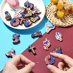 20Pcs 10 Styles Independence Day Silicone Focal Beads&nbsp;SIL-CJ0001-76