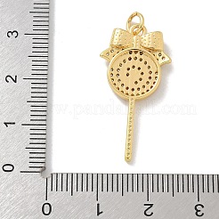 Brass Micro Pave Cubic Zirconia Pendants&nbsp;KK-M300-25G