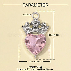 Zinc Alloy with Light Rose Rhinestone Pendants&nbsp;RB-OY001-82P