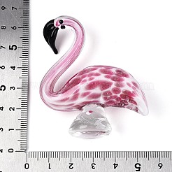 Handmade Lampwork Flamingo Shape Display Decorations&nbsp;LAMP-N028-25