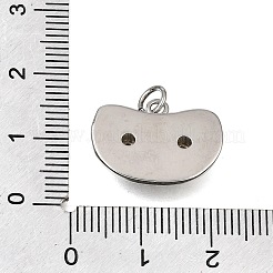 Brass Micro Pave Clear Cubic Zirconia Pendants&nbsp;CU-CBAEEA8-23P