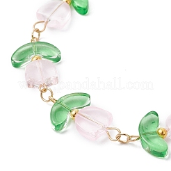 Glass Flower Beaded Bracelets&nbsp;BJEW-JB09788-01