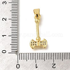 Rack Plating Brass Micro Pave Cubic Zirconia Pendants&nbsp;KK-Z086-66G-06