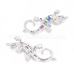 Brass Micro Pave Cubic Zirconia Links&nbsp;ZIRC-O034-09P