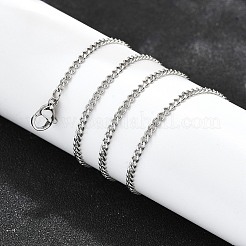 Non-Tarnish 304 Stainless Steel Curb Chain Necklaces&nbsp;LS-NJEW-L162-01B-P