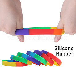 Rainbow Pride Silicone Cord Bracelet&nbsp;BJEW-WH0017-16
