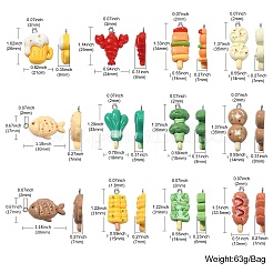 24Pcs 12 Styles Opaque Resin Imitation Food Pendants&nbsp;CRES-CJ0001-61