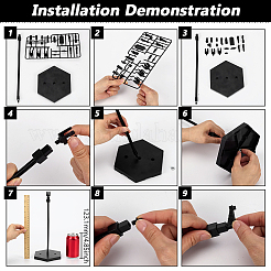 Adjustable Plastic Assembled Action Figure Display Holders with Hexagon Bases&nbsp;DIY-WH0043-157A