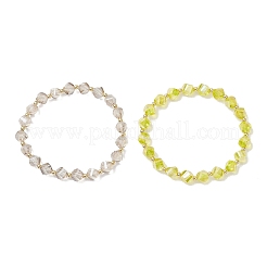 2Pcs Electroplate Transparent Glass Beaded Stretch Bracelets for Men Women&nbsp;BJEW-JB12237