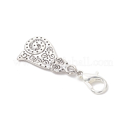 5Pcs Tibetan Style Alloy Kitten Pendant Decorations&nbsp;HJEW-JM03894