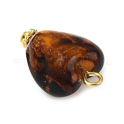 Handmade Gold Sand Lampwork Pendants&nbsp;PALLOY-JF04373-02