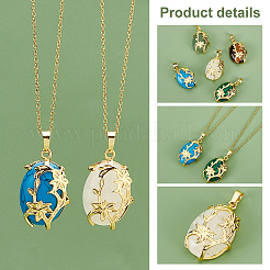 5Pcs 5 Styles Natural & Synthetic Mixed Gemstone Pendants&nbsp;G-PH0036-01