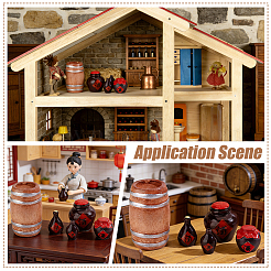5Pcs Wood Barrels Miniature Ornaments&nbsp;DIY-WH0308-915