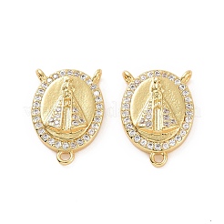 Rack Plating Brass Micro Pave Cubic Zirconia Chandelier Component Links&nbsp;KK-C008-27G