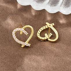 Brass Micro Pave Cubic Zirconia Stud Earrings&nbsp;CU-CBACDF6-02G