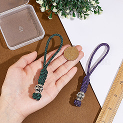 2Pcs 2 Colors Handmade Nylon Parachute Cord Pendant Decorations for Men&nbsp;KEYC-HY0001-32A