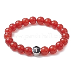 Natural Carnelian Stretch Bracelets&nbsp;BJEW-JB12179-02