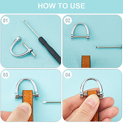 20Pcs Zinc Alloy Adjustable Alloy D Ring Clip Buckles for Bag Chain Strap with 2Pcs Iron Screwdriver&nbsp;FIND-GF0006-91C