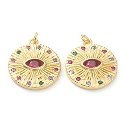Brass Micro Pave Cubic Zirconia Pendants&nbsp;ZIRC-P200-10A-G