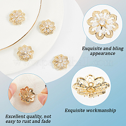 10Pcs Rack Plating Brass Micro Pave Clear Cubic Zirconia Buttons&nbsp;KK-CY0001-02