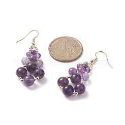 Natural Mixed Gemstone & Synthetic Hematite Teardrop Dangle Earrings&nbsp;EJEW-JE05253