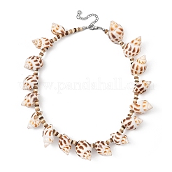 Ocean Natural Spiral Shell & Coconut Beaded Necklaces&nbsp;NJEW-JN06303
