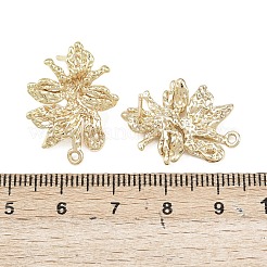 Flower Brass Stud Earring Findings&nbsp;KK-F921-04G