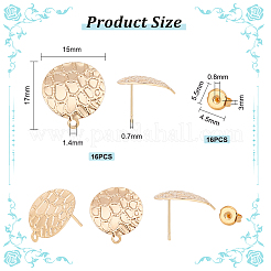 16Pcs Brass Stud Earrings Findings&nbsp;STAS-UN0044-12