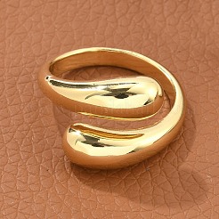 Brass Teardrop Open Cuff Ring for Women&nbsp;RJEW-M148-03G