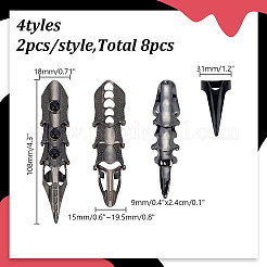 8Pcs 4 Styles Alloy Finger Rings&nbsp;RJEW-AR0001-08