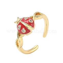 Brass Micro Pave Cubic Zirconia Cuff Rings&nbsp;RJEW-A069-07G