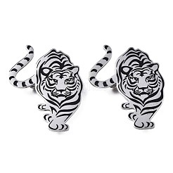 201 Stainless Steel Tiger Lapel Pin&nbsp;JEWB-N007-119P