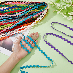 30 Yards 15 Colors Polyester Wavy Fringe Trim Ribbon&nbsp;OCOR-DC0001-08