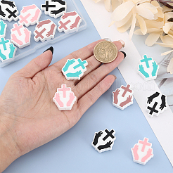 16Pcs 4 Colors Hand with Cross Silicone Beads&nbsp;SIL-GL0001-07