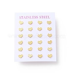 304 Stainless Steel Tiny Heart Stud Earrings with 316 Stainless Steel Pins for Women&nbsp;EJEW-J043-05G