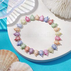 Summer Beach Tortoise Acrylic & Glass Seed Beaded Stretch Bracelets for Women&nbsp;BJEW-JB10300-01