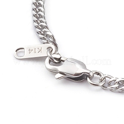 Tarnish Resistant Men's 304 Stainless Steel Diamond Cut Curb Chain Bracelets&nbsp;BJEW-JB06018-02