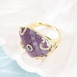 Natural Amethyst Cuff Rings&nbsp;GG-CBA5FCC-04G-09
